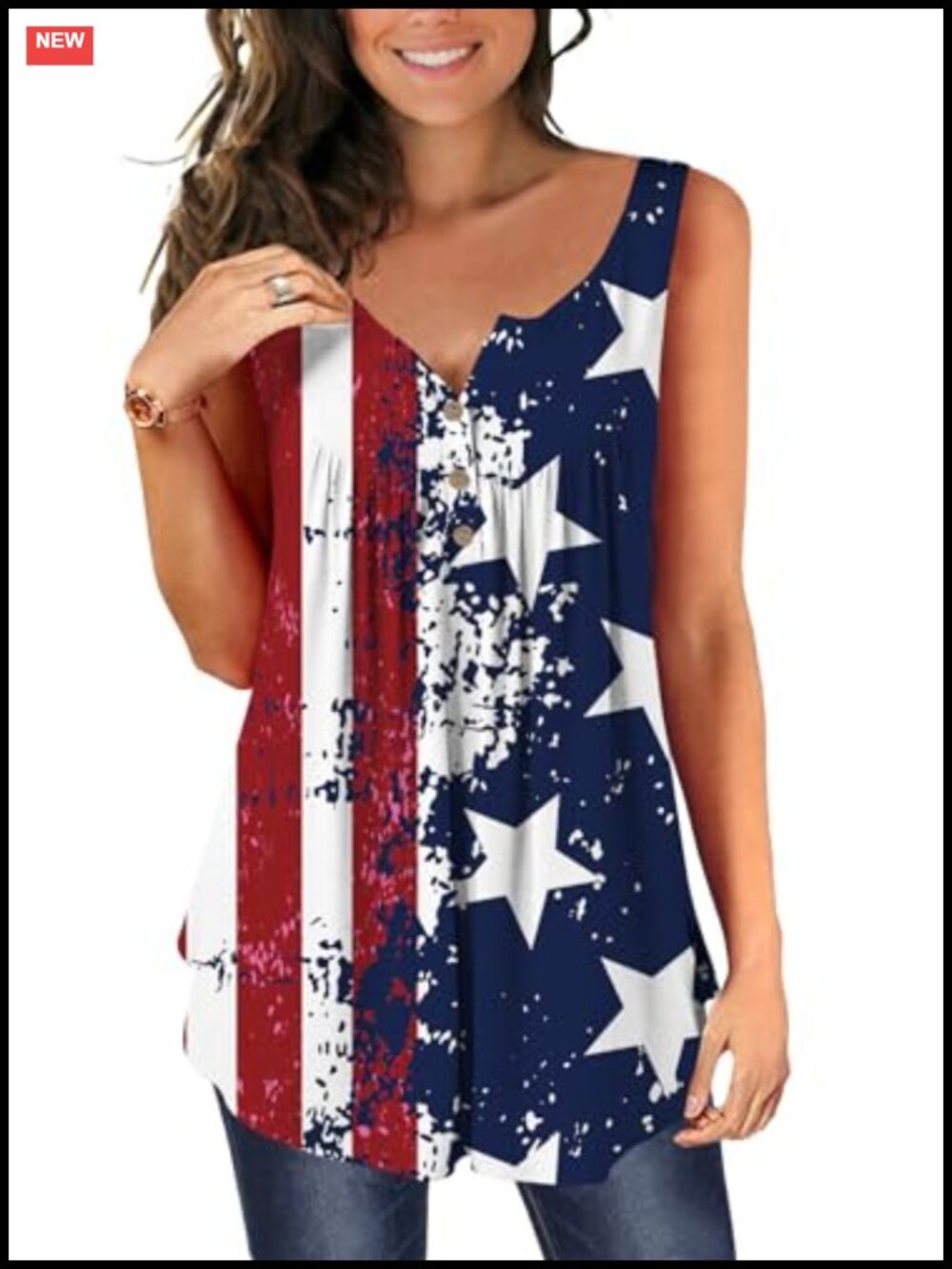 Plus Size Sleeveless Tunic Tank Top with Button Front Flowy Peplum for Leggings